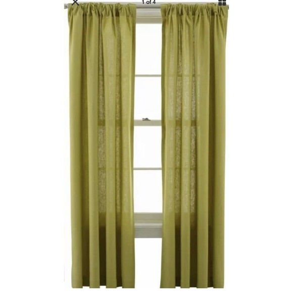 New Martha Window Caldwell Rod-Pocket Curtain 2 Set Panels Green 50 X 84 Linen